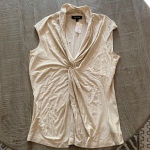 Brand new with tags Karen Kane tank top with a woven gold metallic.